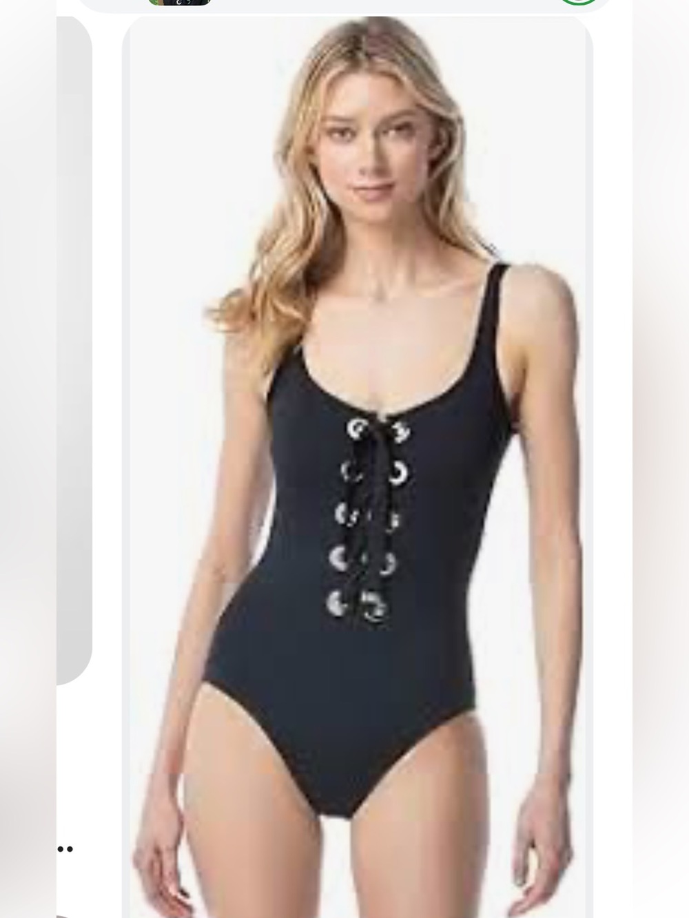 Michael kora Women’s Black Lace-Up One-Piece Swimsuit size 12